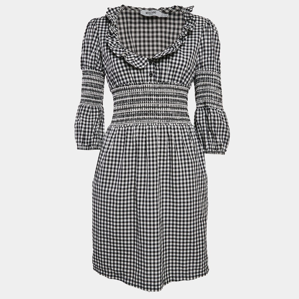MOSCHINO | Made in Italy, 100% Cotton Gingham Smocked Dress